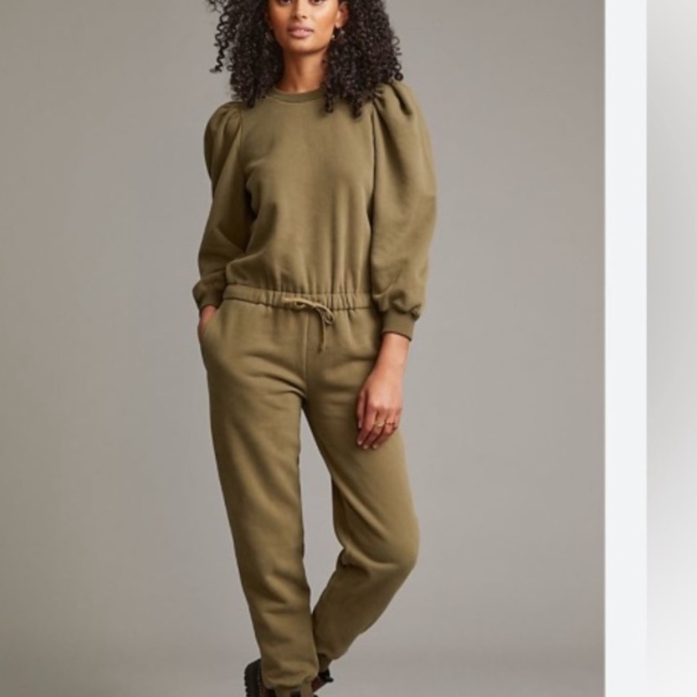 MADELEINE THOMPSON Molly Sweatsuit Puff Sleeve Jumpsuit
